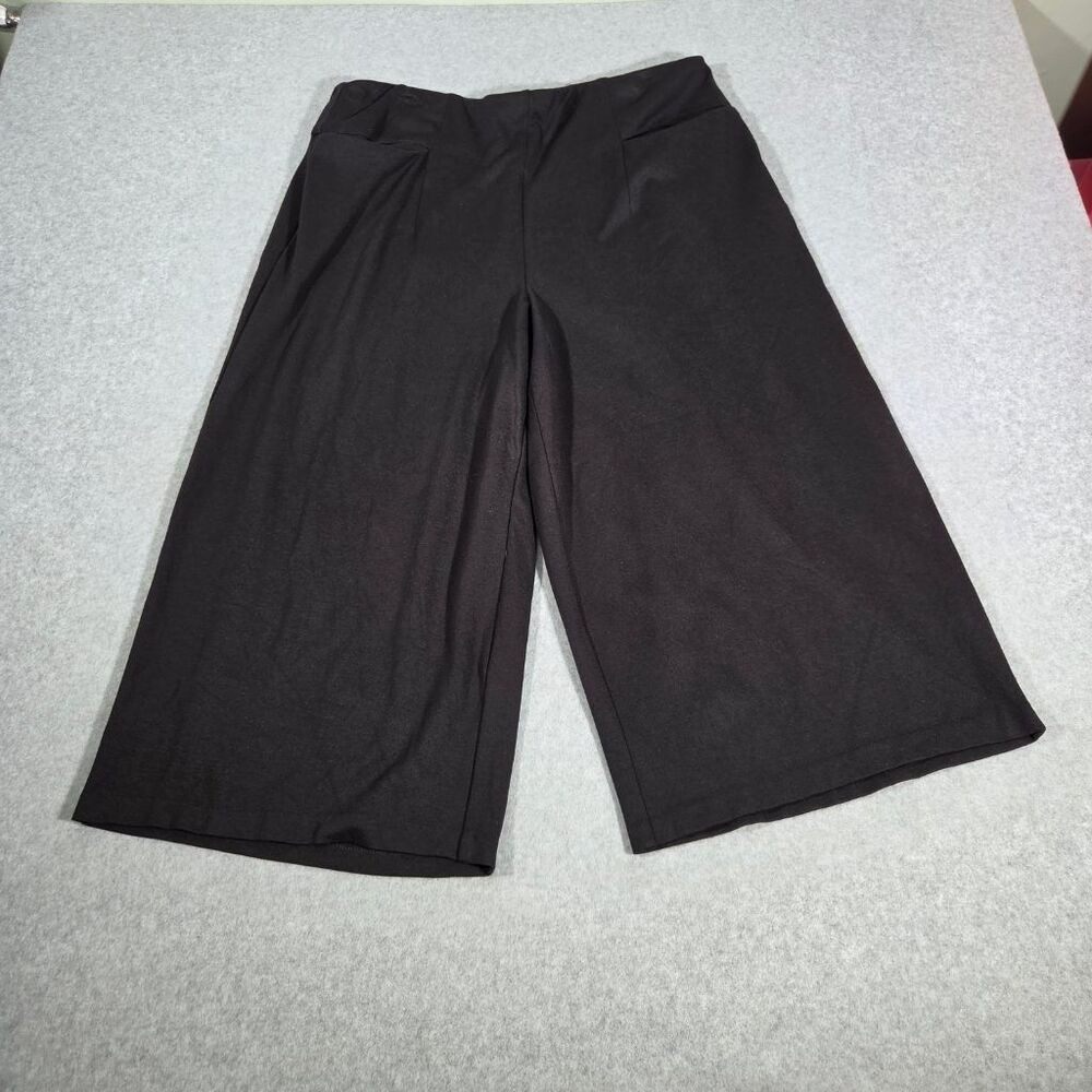 Studio by Torrid Womens 2R Black Wide Leg Culottes Gaucho Pants Pull On Pockets